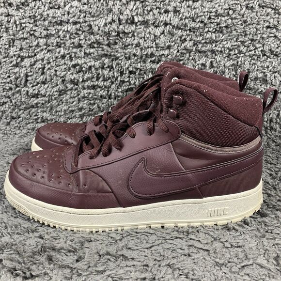 Nike Court Vision Winter Burgundy Mid Top Sneakers DR7882-600 Sz 13 - Picture 1 of 8